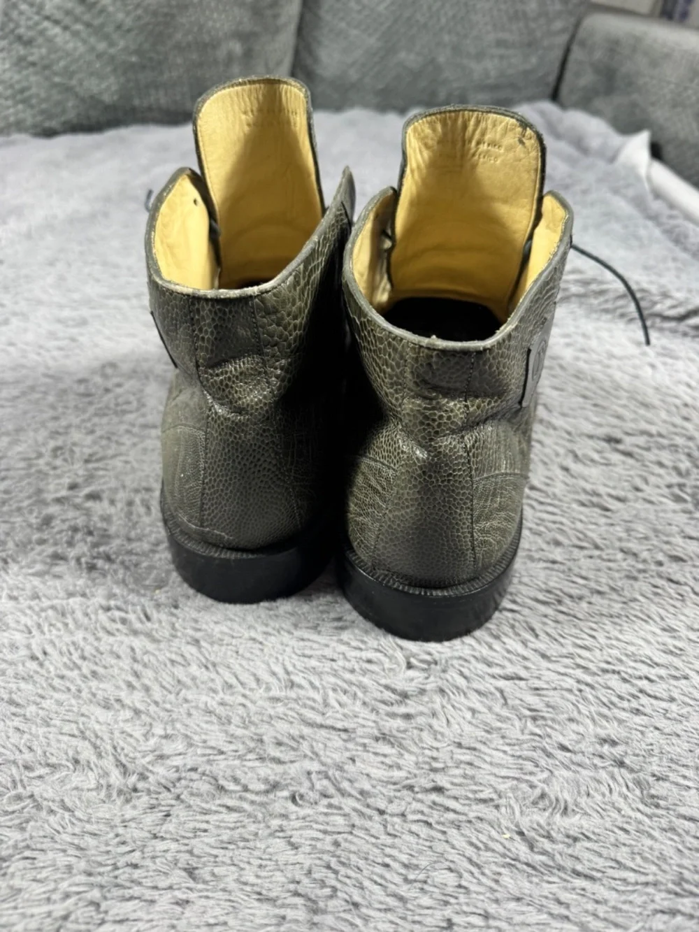 Genuine Crocodile Chukka Boots Mens Size 11 Green Leather Square Toe Dress
